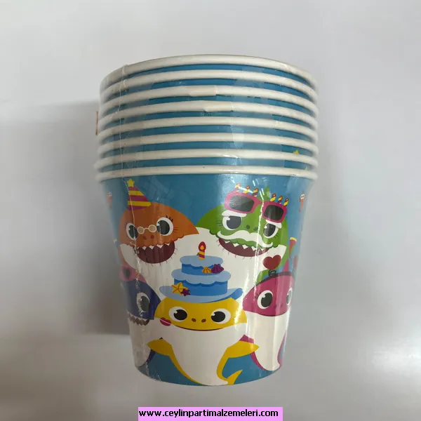 Baby Shark Temalı Karton Bardak